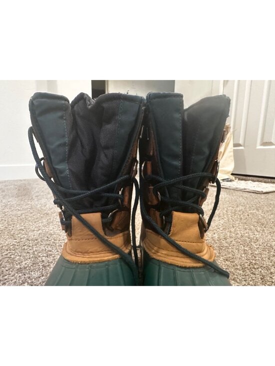 Vintage Eddie Bauer Duck Boots Mens 9.5 Green Waterproof Faux Fur Lined Outdoor main image 5